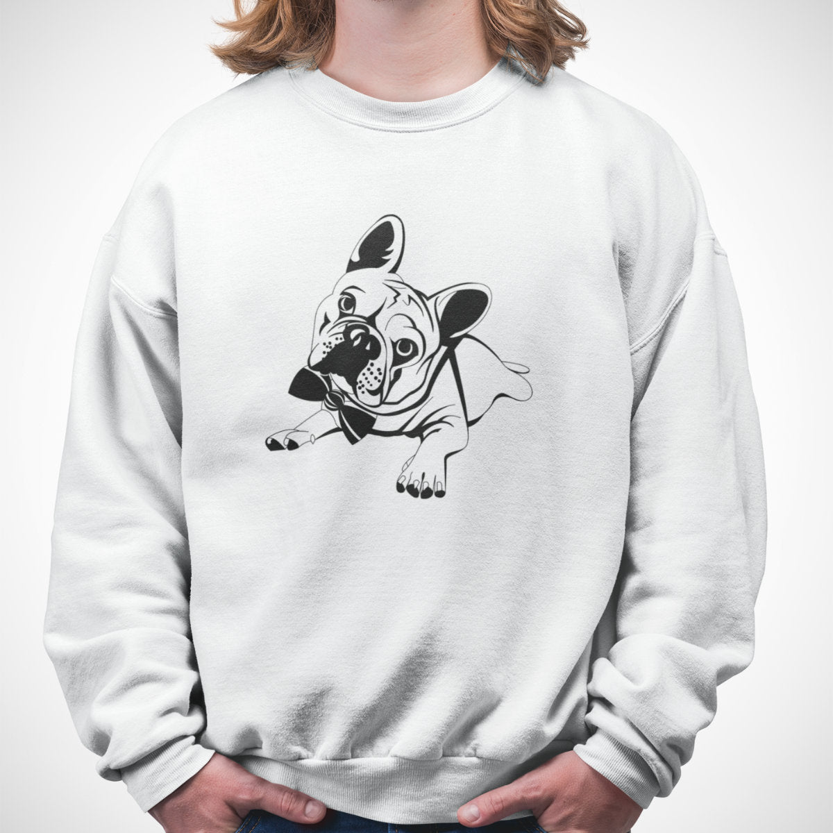 White Sweatshirt French bulldog