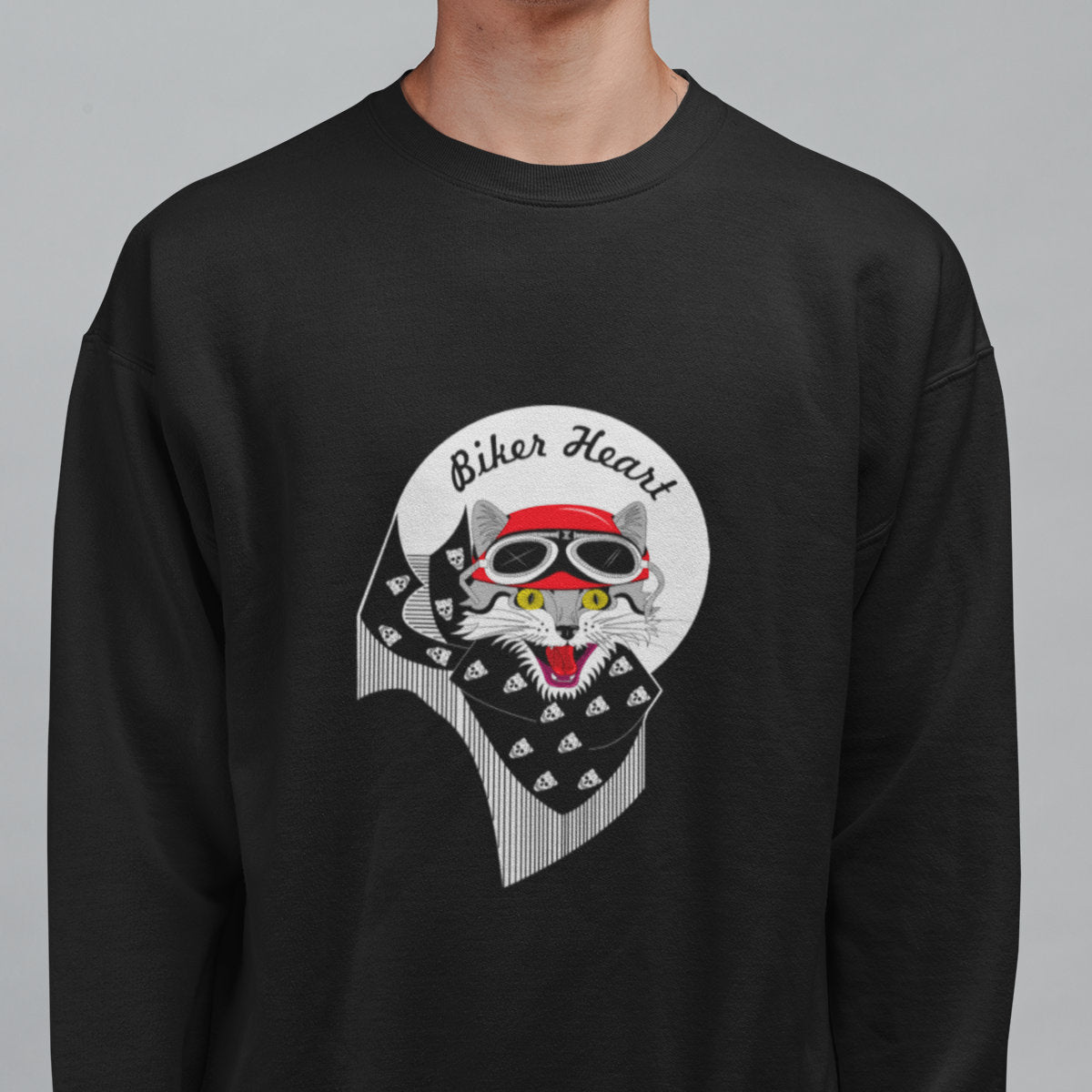 Black Sweatshirt Biker heart