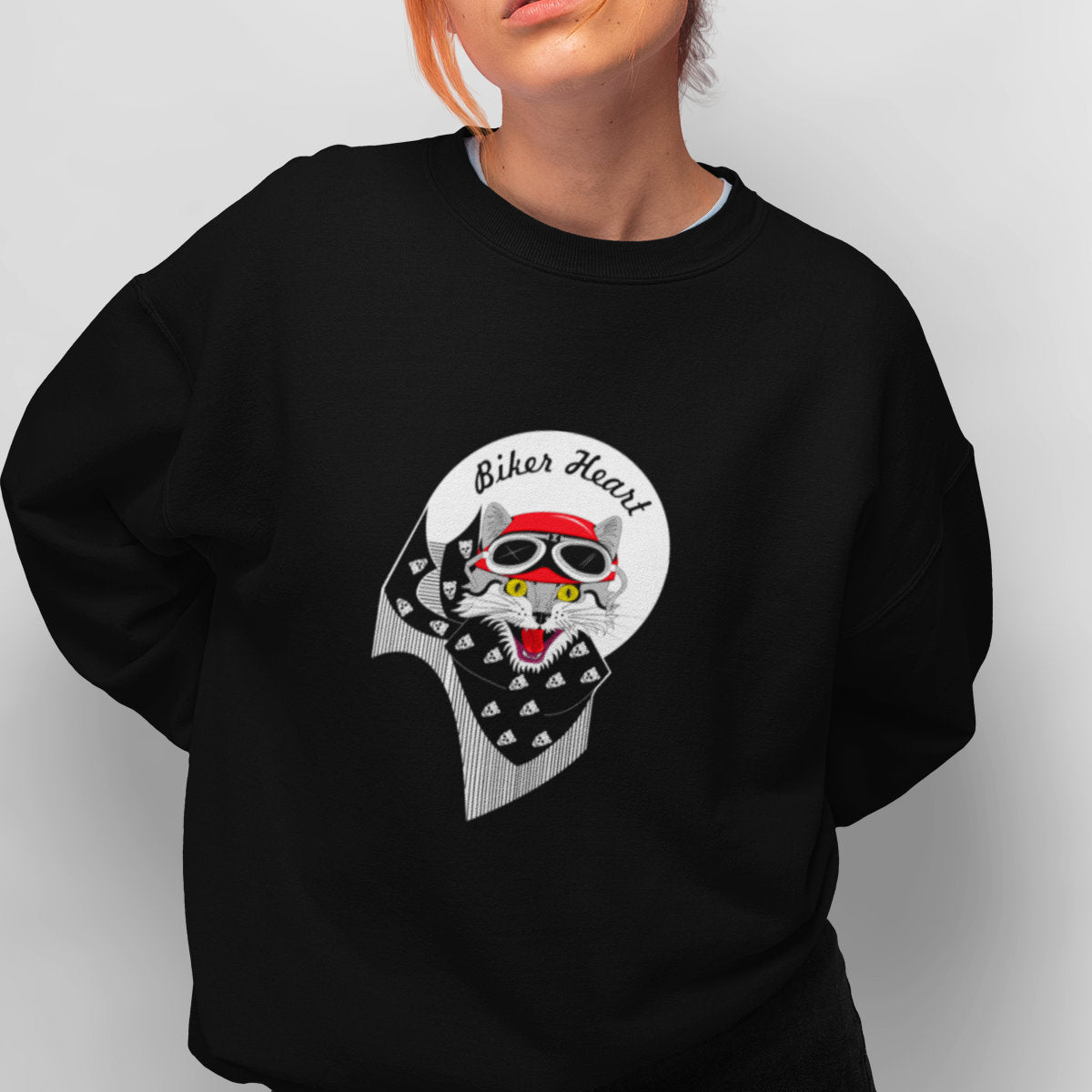 Black Sweatshirt Biker heart