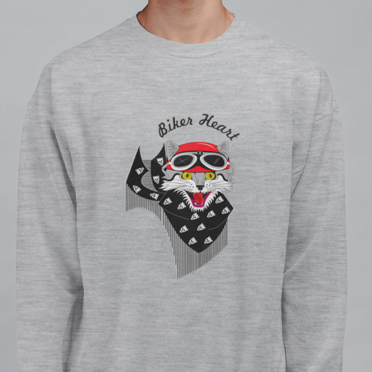 Melange grey Sweatshirt Biker heart