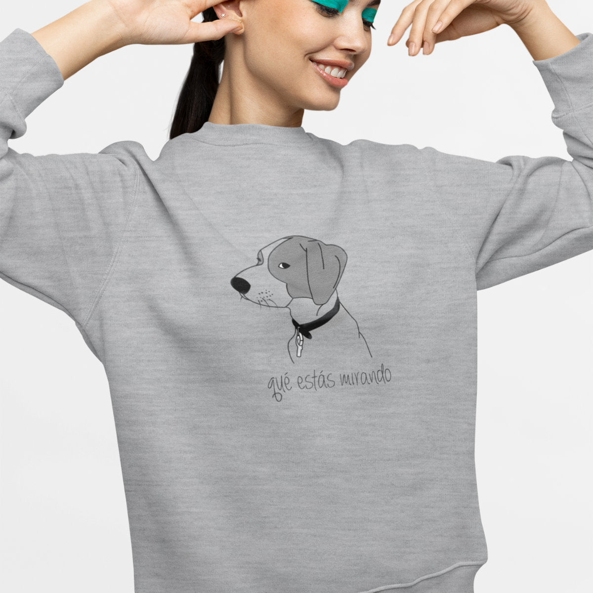 Melange grey Sweatshirt Why are you staring at me?